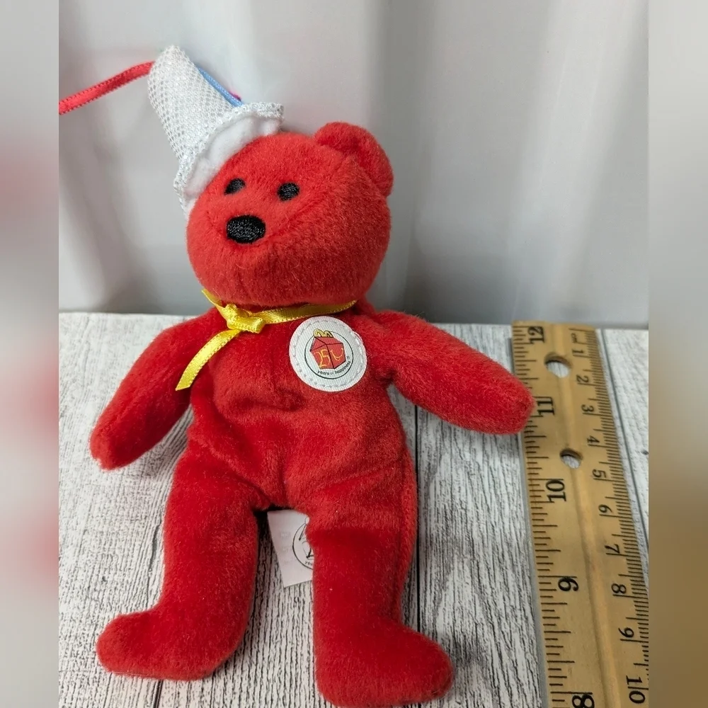 Ty  McDonald's Red Bear with White Hat
